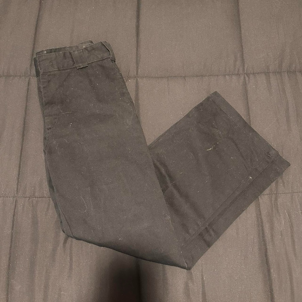 Dickies Black Worker Cropped Roll Hem Pants Versatile Style